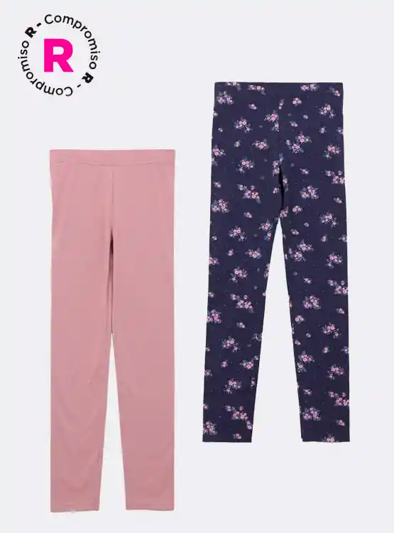 Pack X2 Calzas Largas Niña Index Talla 14