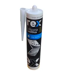 Silicona Acetica Blanca Rex Baño Cocina Con Fungicida 300 Ml
