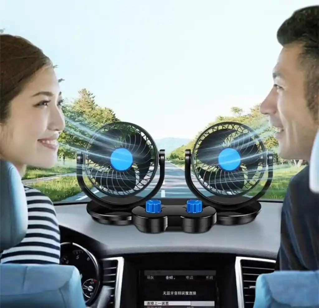 Ventilador Doble Para Auto 12v Ventilador Giratorio