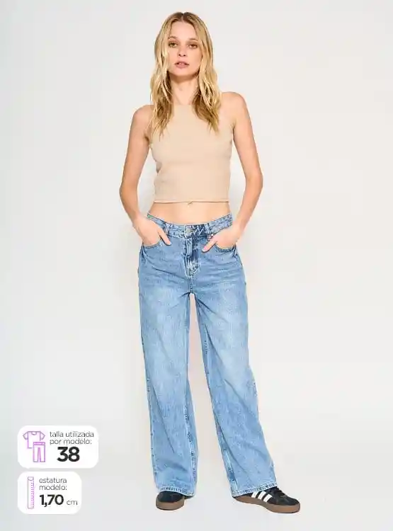 Jeans Mujer Index Wide Leg Talla 36