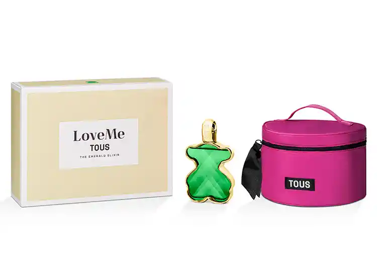 Perfume Tous Love Me Emerald Elixir Parfum 90 Ml + Cosmetiquero