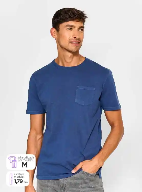 Polera Hombre Cacharel Algodón Cuello Redondo Talla L
