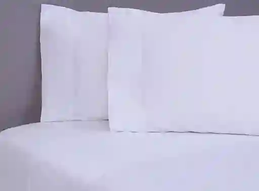 Juego De Sábanas Fabrics Súper King 300 Hilos Algodón Blanco Liso