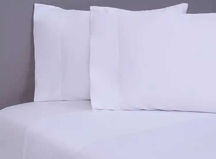 Juego De Sábanas Fabrics Súper King 300 Hilos Algodón Blanco Liso