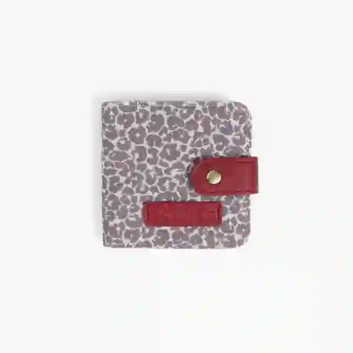 Billetera Mujer Animal Print Burdeo