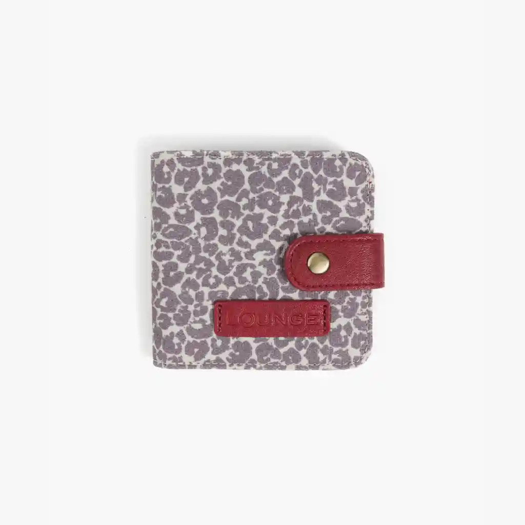 Billetera Mujer Animal Print Burdeo