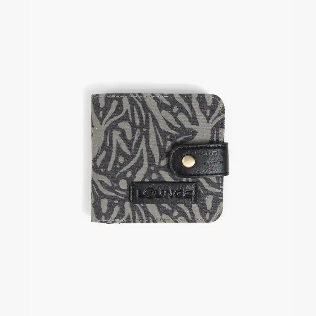 Billetera Mujer Flores Negro