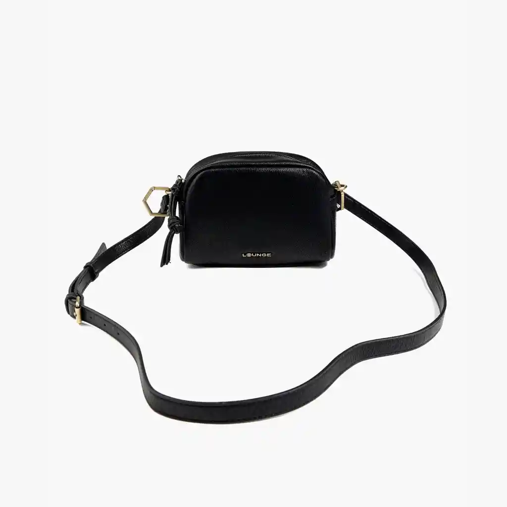 Cartera Bandolera Mujer Hebilla Hexagonal Negro
