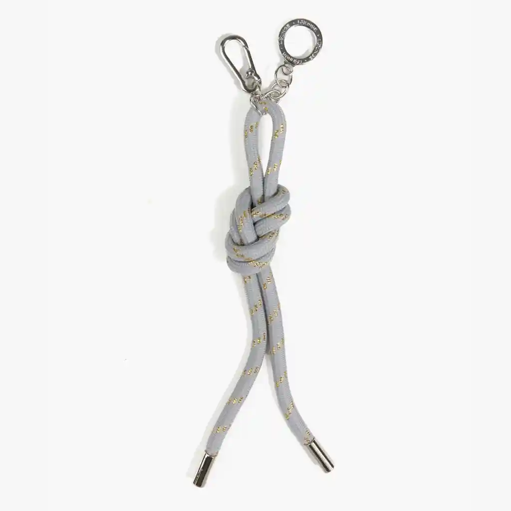 Llavero Mujer Cuerda Nudo Gris Claro