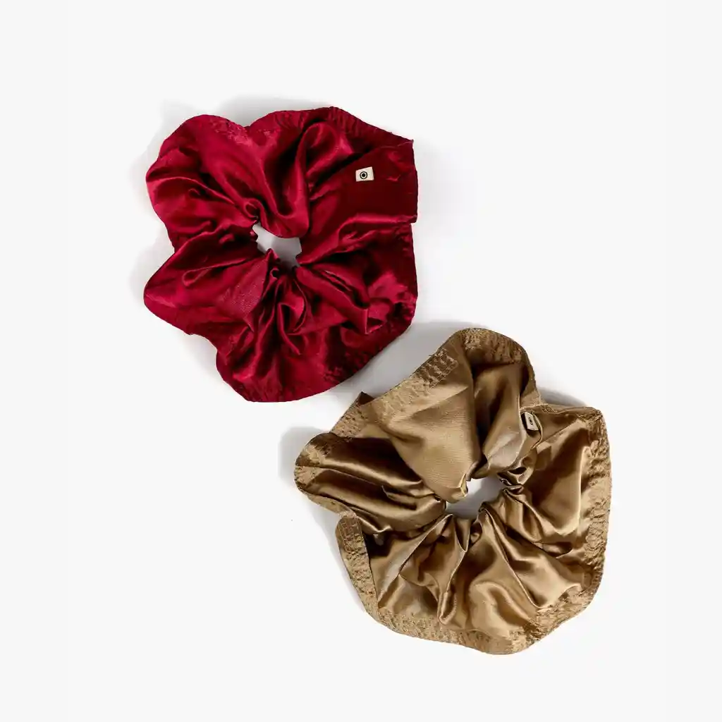 Set Collets Mujer Satinado Rojo