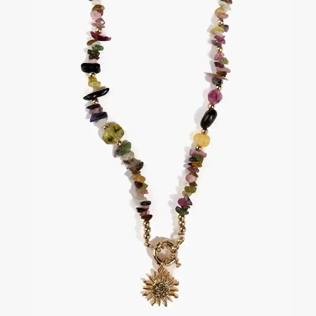 Collar Mujer Piedras Naturales Lila