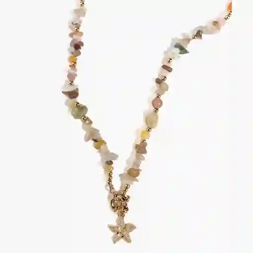 Collar Mujer Piedras Naturales Beige