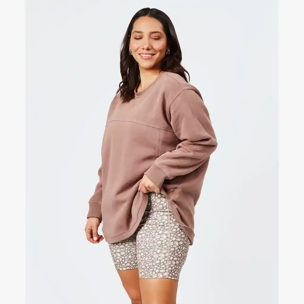 Polerón Mujer Con Bolsillos Xs Café