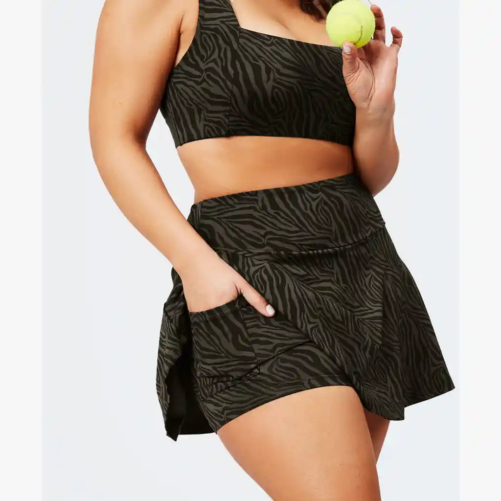 Falda Short Mujer Deportiva Xs Verde Musgo