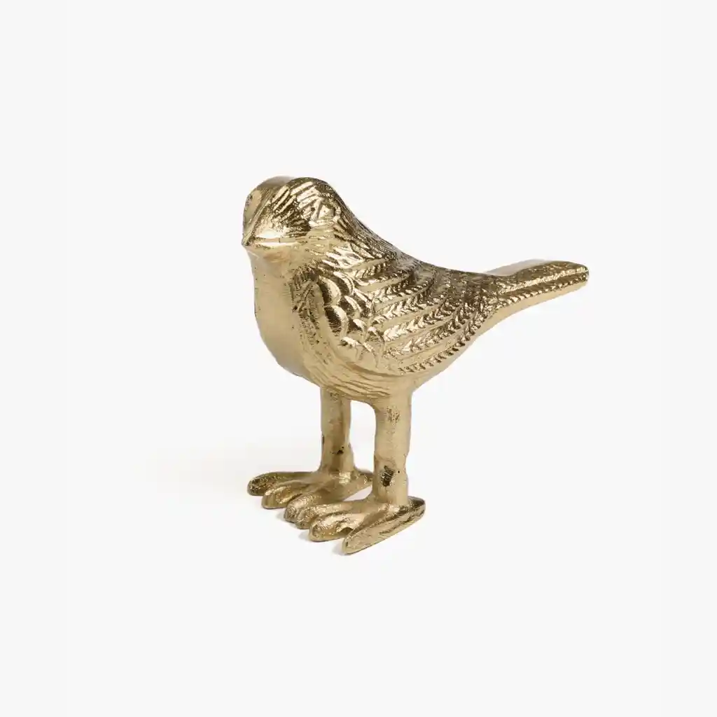 Adorno Decorativo Mujer Pájaro Dorado