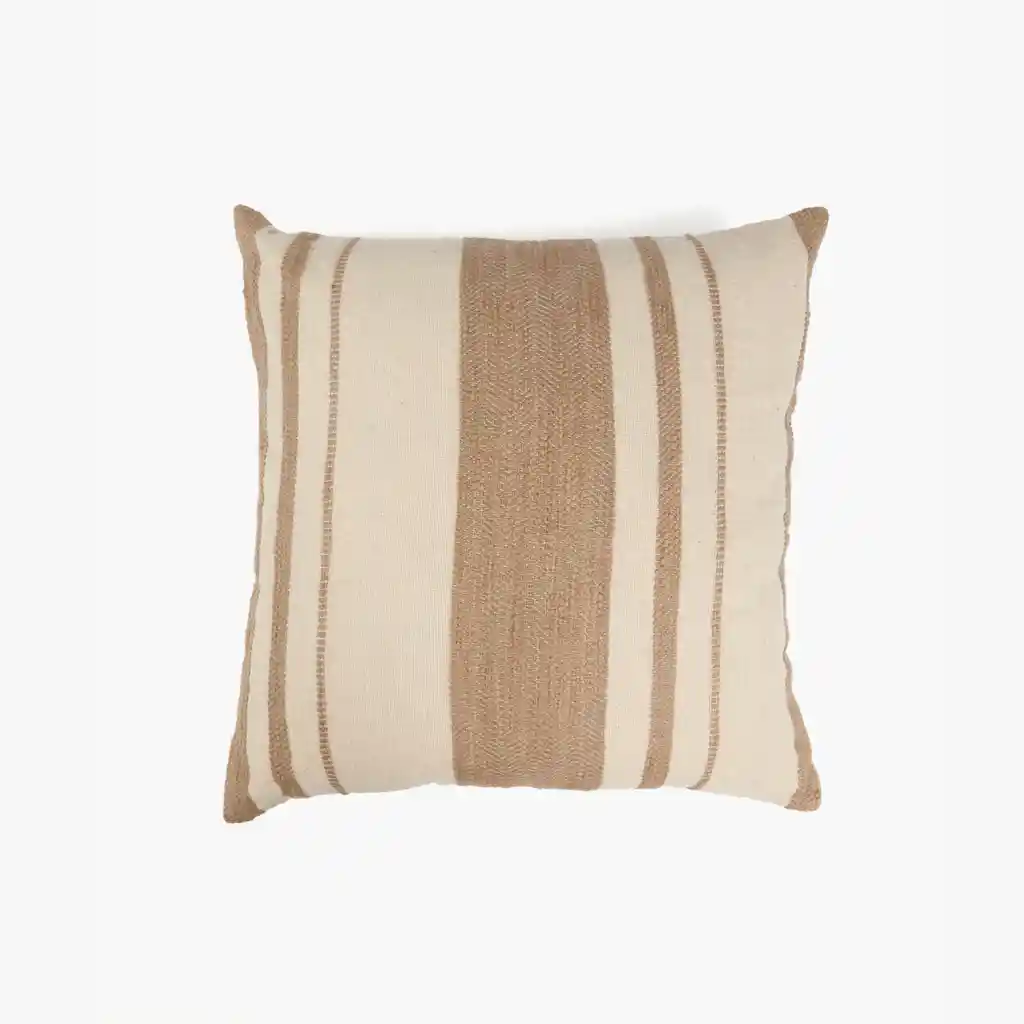 Cojín Mujer Algodón Textura Líneas 45 X 45 Cm Beige