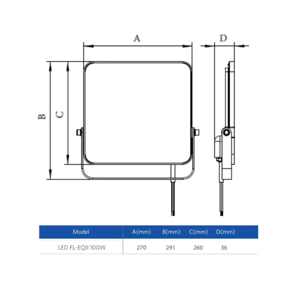 Proyector Led Floodlight-eqii 100w-5700-gy-gp Opple