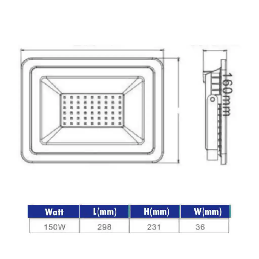 Proyector Led Slim Stanford 3000k 150w (fl)