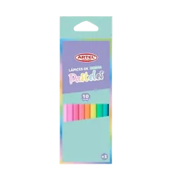 Estuche 10 Lápices De Madera Color Pastel