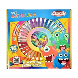 Set Rueda De Plasticina Y Moldes 16 Colores Surtidos Artelina