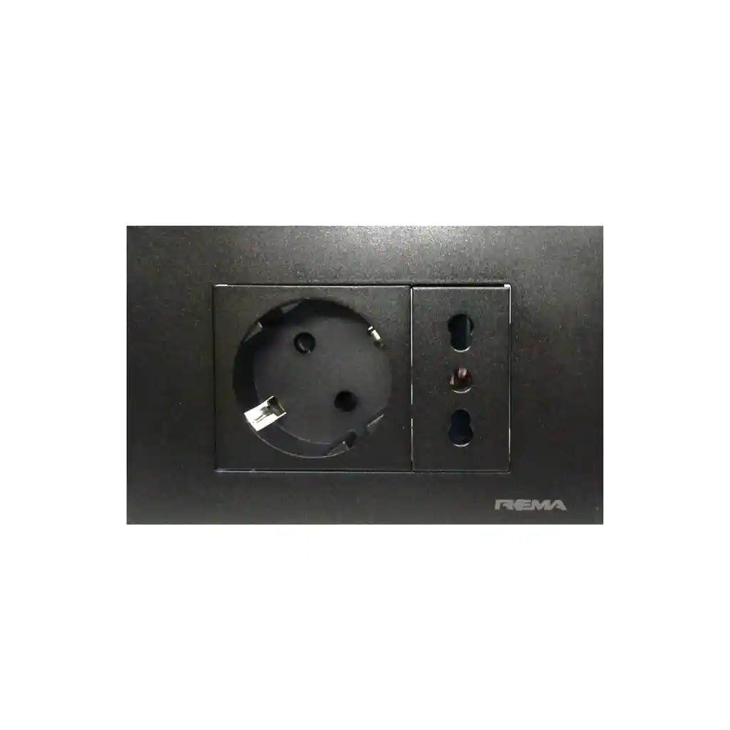 Enchufe 10/16a Y Schuko Linea Arrayan Negro