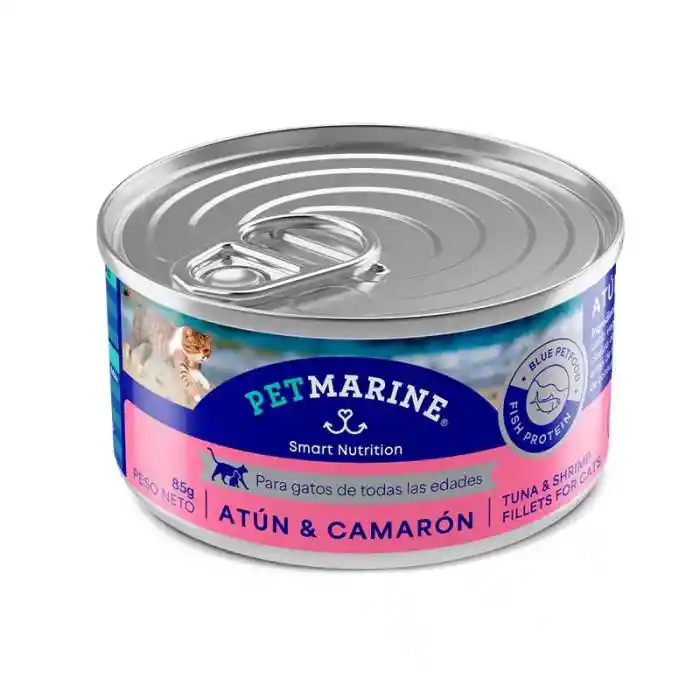 Alimento Humedo Gato Petmarine Atun Y Camaron Lata 85gr
