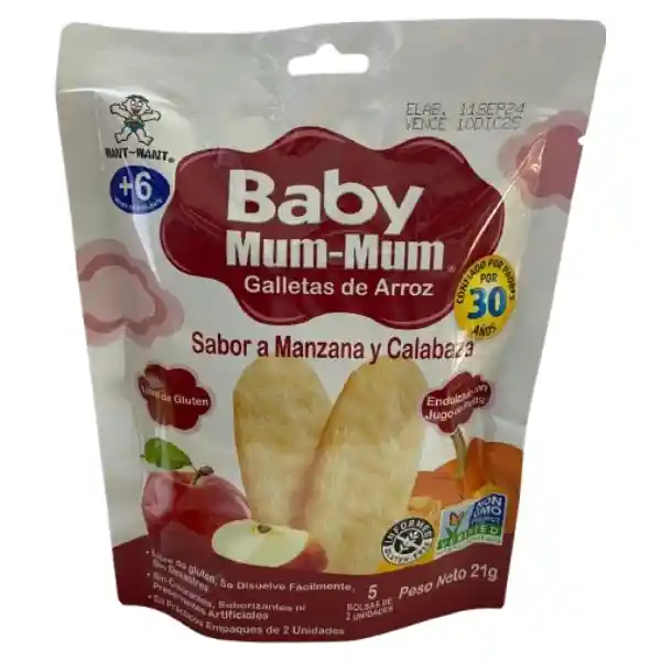 Galletas Para Bebés Sabor Manzana Calabaza Baby Mum 21g