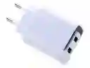 Cargador Rapido Enchufe Adaptador Pared Doble Puerto Usb