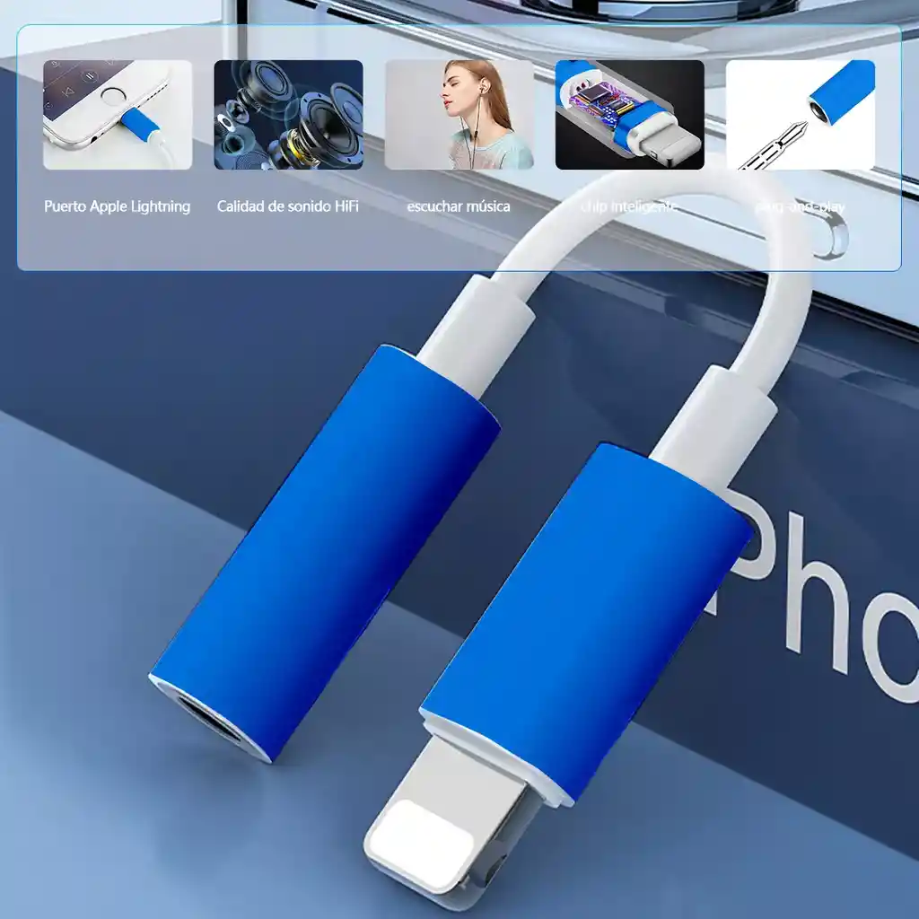 Adaptador Iphone A Jack 3.5mm Para Audífonos Y Microfonos