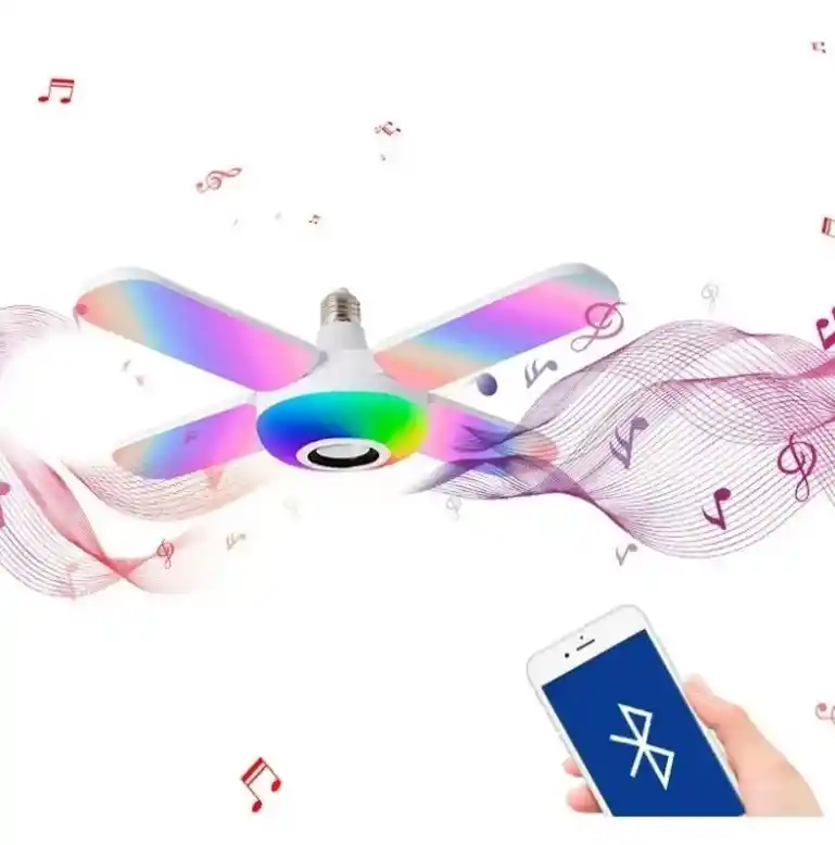 Ampolleta Parlante Color E27 Bluetooth Luz Blanca Control