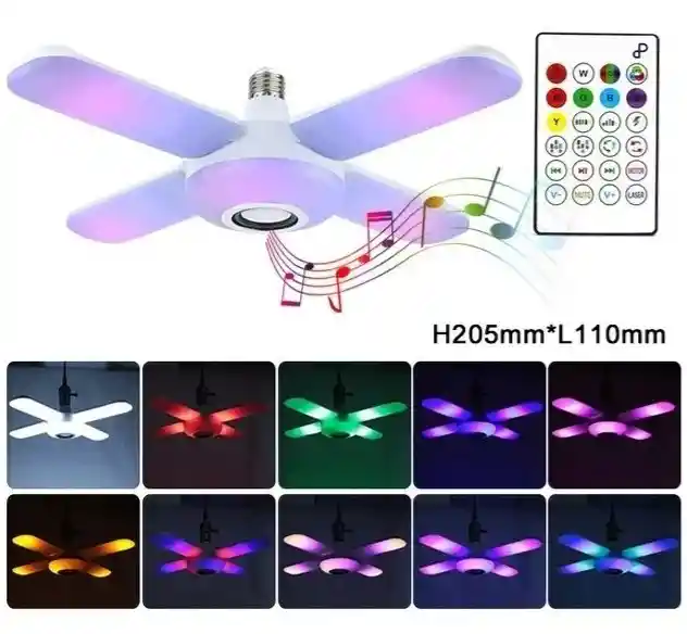 Ampolleta Parlante Color E27 Bluetooth Luz Blanca Control