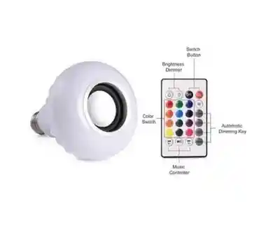 Ampolleta Parlante Led Bluetooth Musica Multicolor Y Control