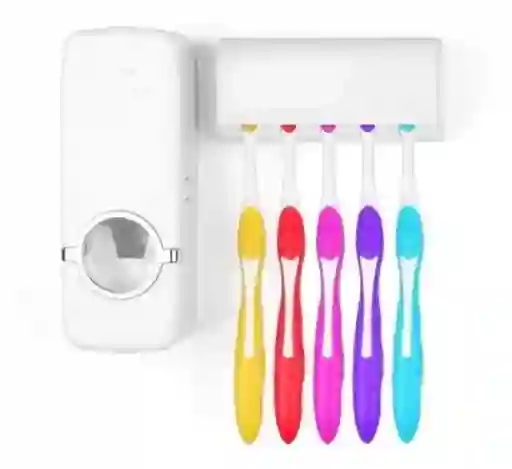 Dispensador De Crema Dental Y Porta Cepillo De 4 Divisiones