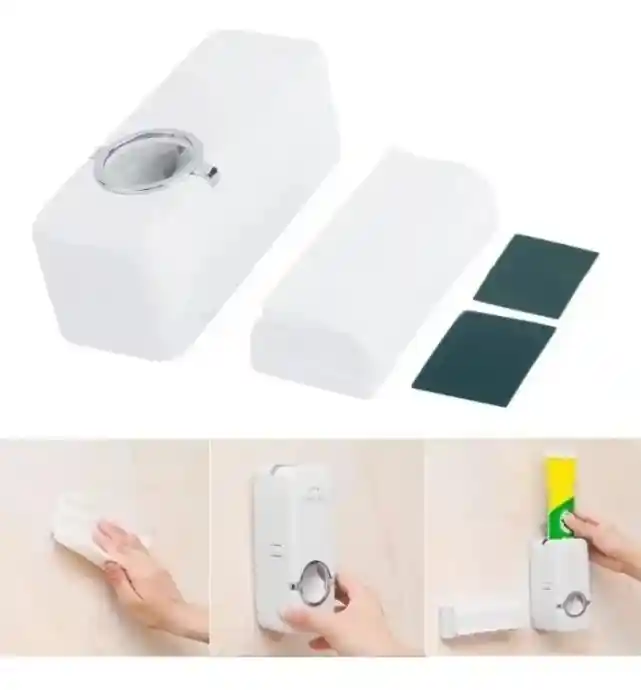 Dispensador De Crema Dental Y Porta Cepillo De 4 Divisiones