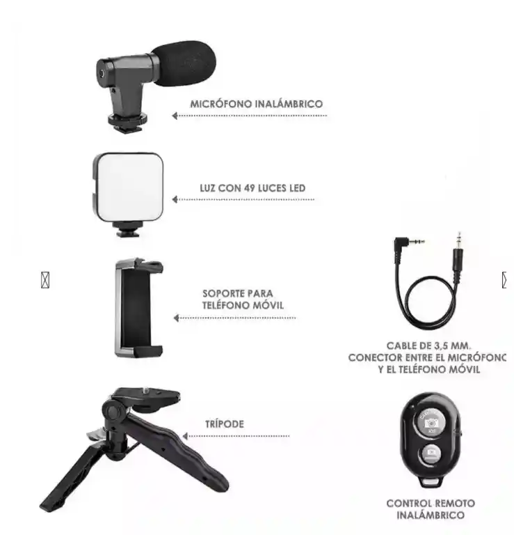 Kit Grabar Video Estabilizador Cámara Reflex Trípode Celular