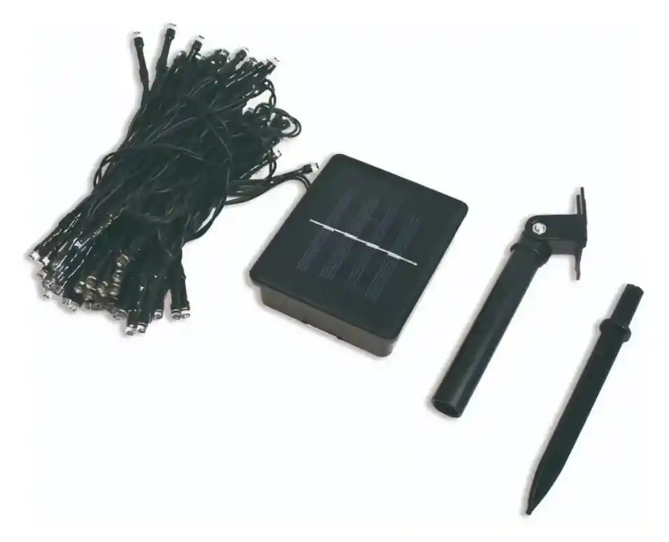 Luces 100 Led Guirnalda Solar Cálida 10 Metros Decoración