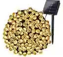 Luces 100 Led Guirnalda Solar Cálida 10 Metros Decoración