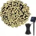 Luces 100 Led Guirnalda Solar Cálida 20 Metros Decoración