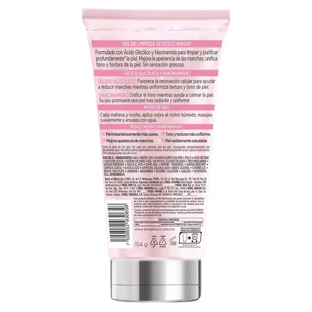 Loreal Gel De Limpieza Glycolic Bright