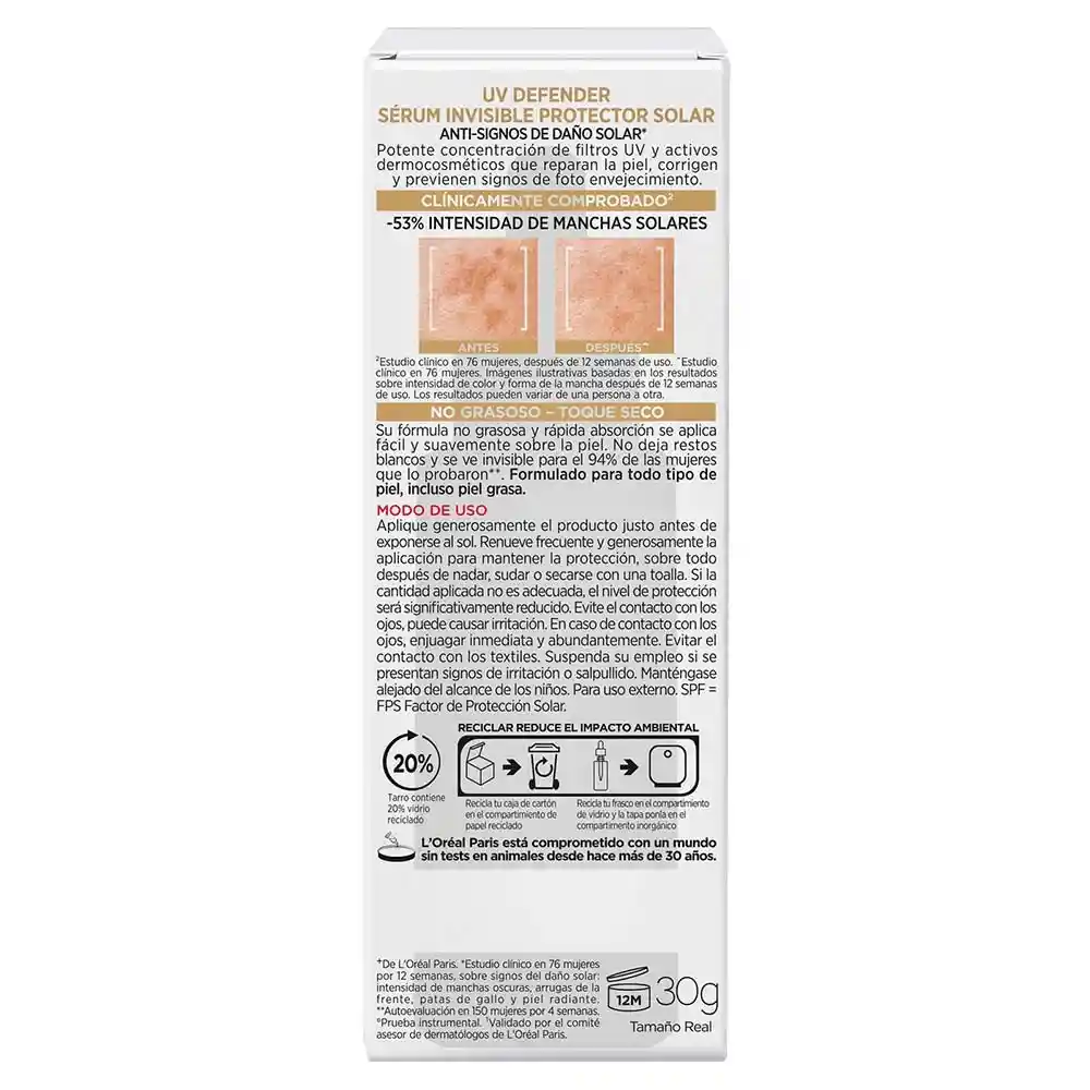 Serum Uv Defender Fps50+ Loreal Paris
