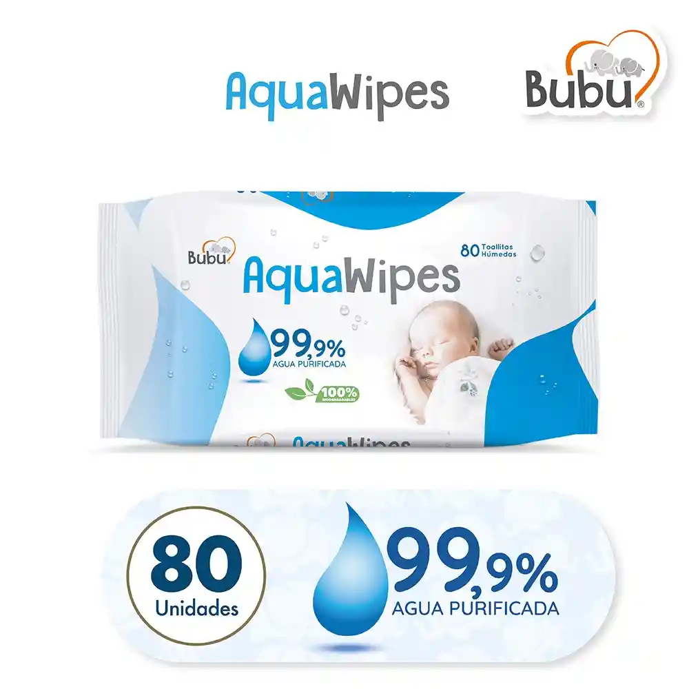 Toallas Humedas 99,9% De Agua 80 Unidades