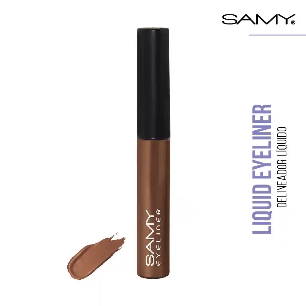 Eyeliner Delineador Líquido Pincel De Ojos Tono 8 Bronce Perlado 6 Gr