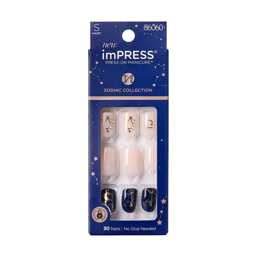 New Impress Colección Zodiaco Libra Press-on Manicure 30 Unidades