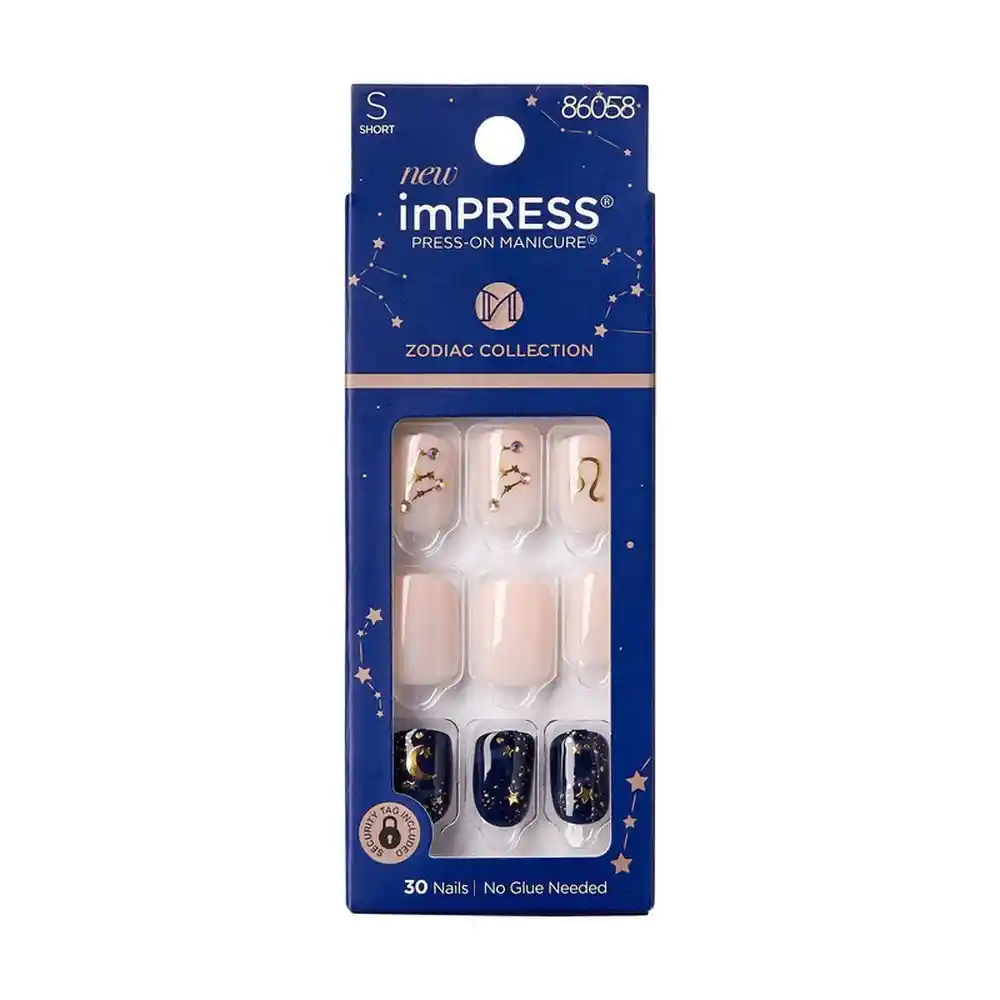 New Impress Colección Zodiaco Leo Press-on Manicure 30 Unidades