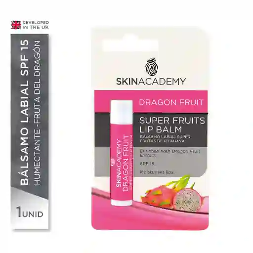 Skin Academy Bálsamo Y Protector Labial Super Fruits Dragon Fruits Spf 15 -protector E Hdratante 4.25 Grs