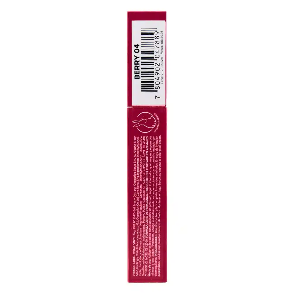 Total Vinyl Long Lasting Labial Líquido Berry 04 3.7 Gr