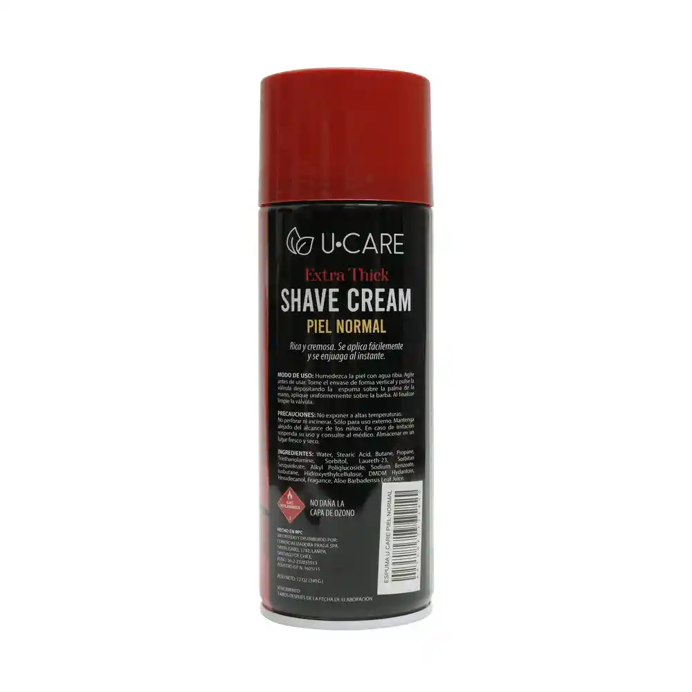 U Care Espuma Afeitar Extra Thick Piel Sensible 340 Grs