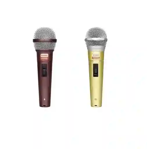 Pack 2 Micrófono Dinámico Profesional Alámbrico Karaoke Audio