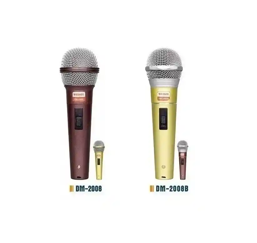 Pack 2 Micrófono Dinámico Profesional Alámbrico Karaoke Audio