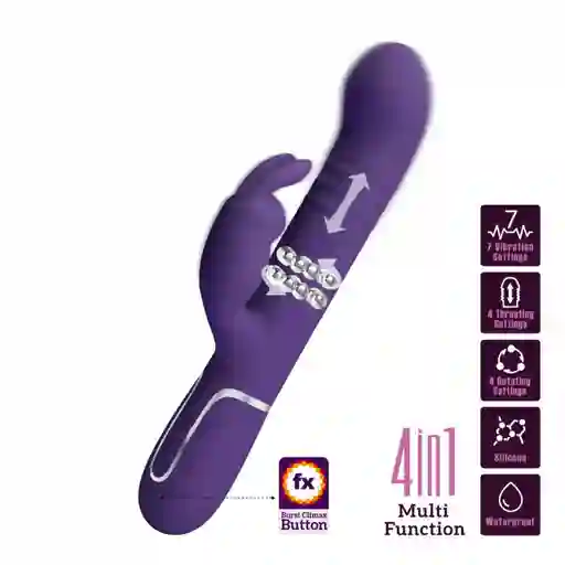 Vibrador Rabit 4×1 Empuje + Vibra + Gira + Estimula